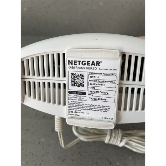 NETGEAR Orbi Model RBR20 Router White Satellite Home Mesh WiFi Tri-band READ - Picture 3 of 7